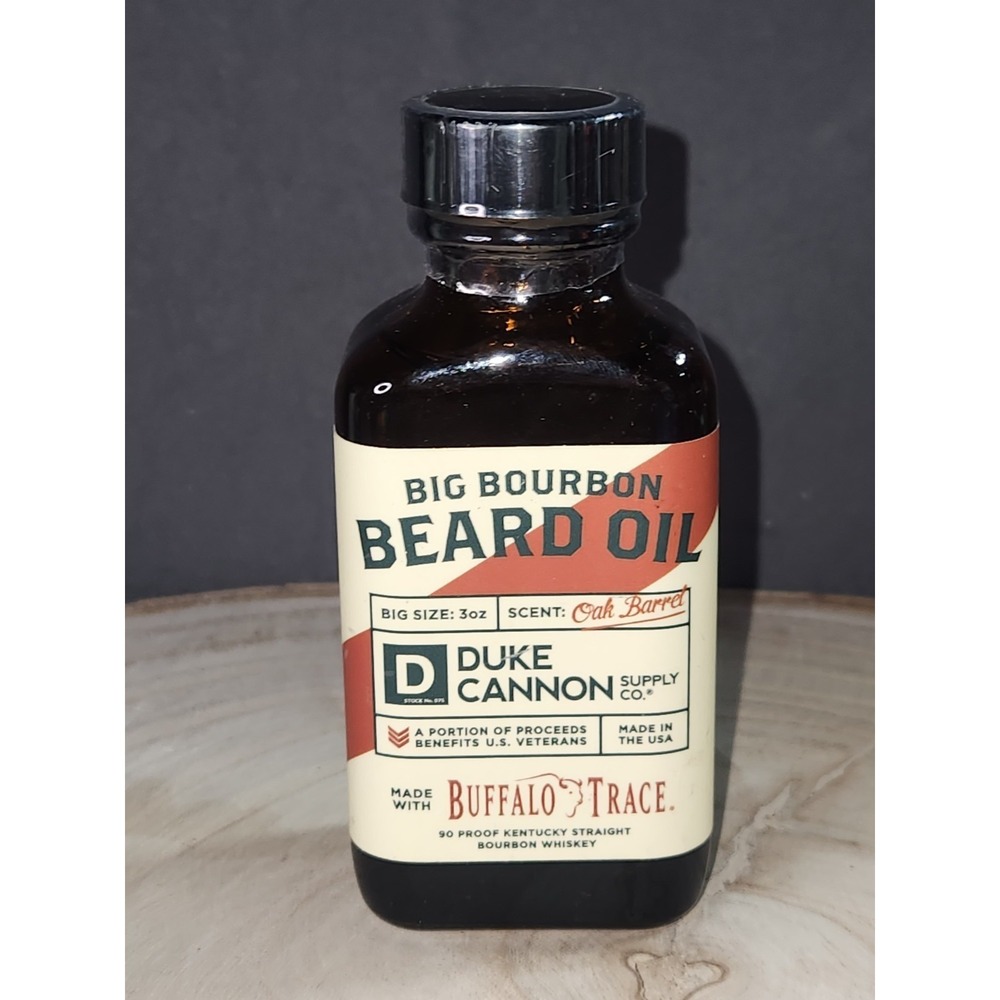 Duke Cannon Big Bourbon Beard Oil 3oz Oak Barrel Scent Made With Buffalo‎ Trace